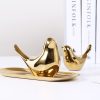 10147823122_2019270171 Nordic Creative Gold Ceramic Bird Figurine - Living Room TV Cabinet Desk Decoration