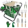 10pc-01.jpg 10-Piece Garden Tool Set with Folding Stool - Stainless Steel Gardening Kit with Storage Tote Bag