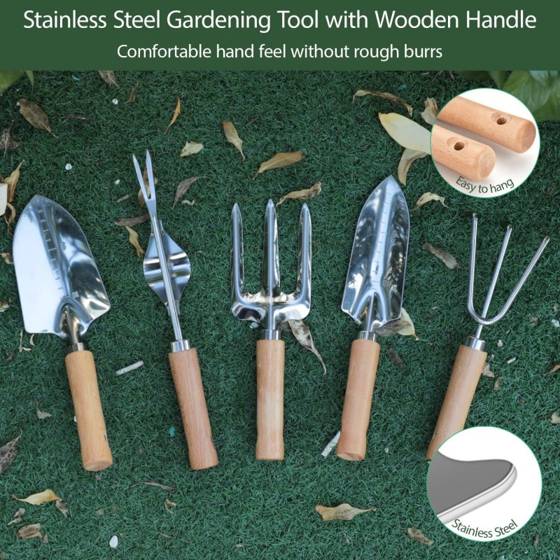 10pc-02.jpg 10-Piece Garden Tool Set with Folding Stool - Stainless Steel Gardening Kit with Storage Tote Bag