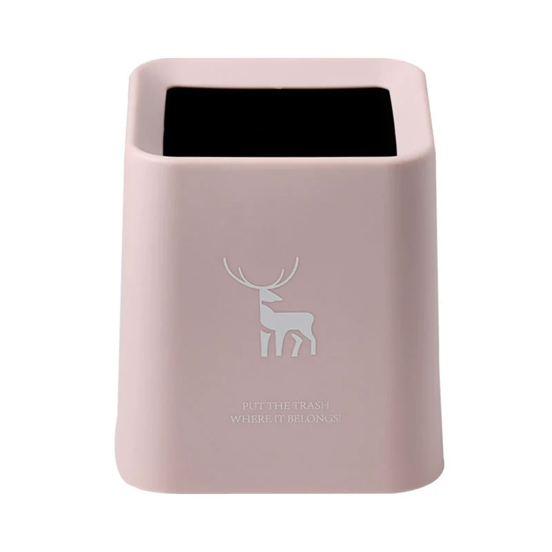 Scandinavian Square Mini Desktop Trash Can - Nordic Creative Living Room Office Bathroom Garbage Bin