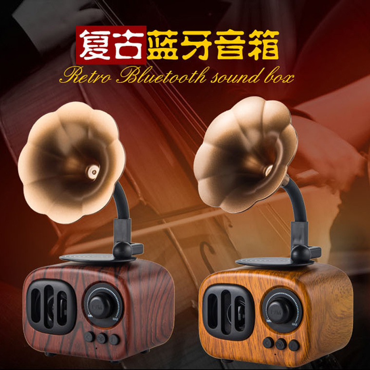 9307102848_1231113368 Vintage Wooden Retro Bluetooth Speaker - Classic Radio Shape Mini Desktop Decoration