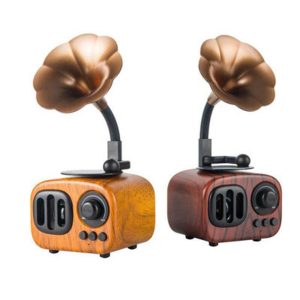Vintage Wooden Retro Bluetooth Speaker - Classic Radio Shape Mini Desktop Decoration