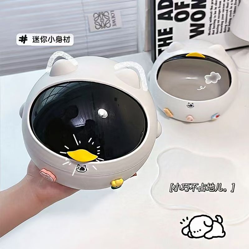 Creative Mini Desktop Trash Can - High Capacity Office Bedroom Small Garbage Bin with Lid