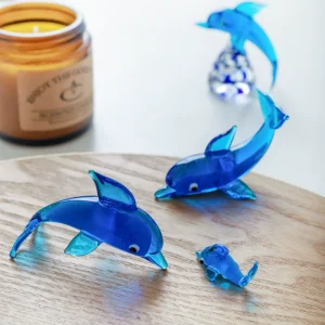 Japanese Style Glass Dolphin Figurine - Creative Mini Desktop Ornament Decoration