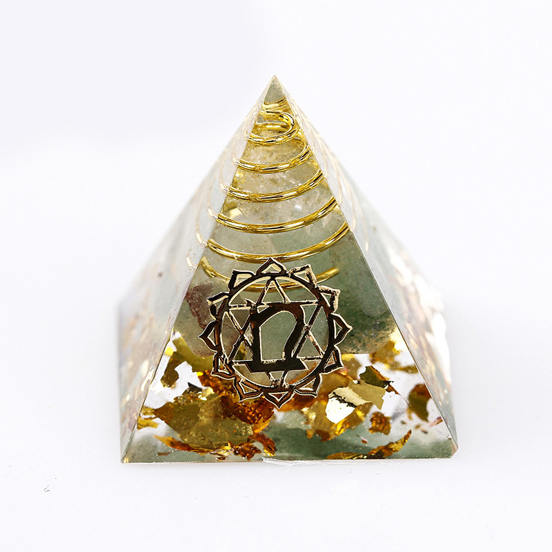 Crystal Pyramid Resin Figurine - Desktop Office Decor Gift Transparent Pyramid Ornament