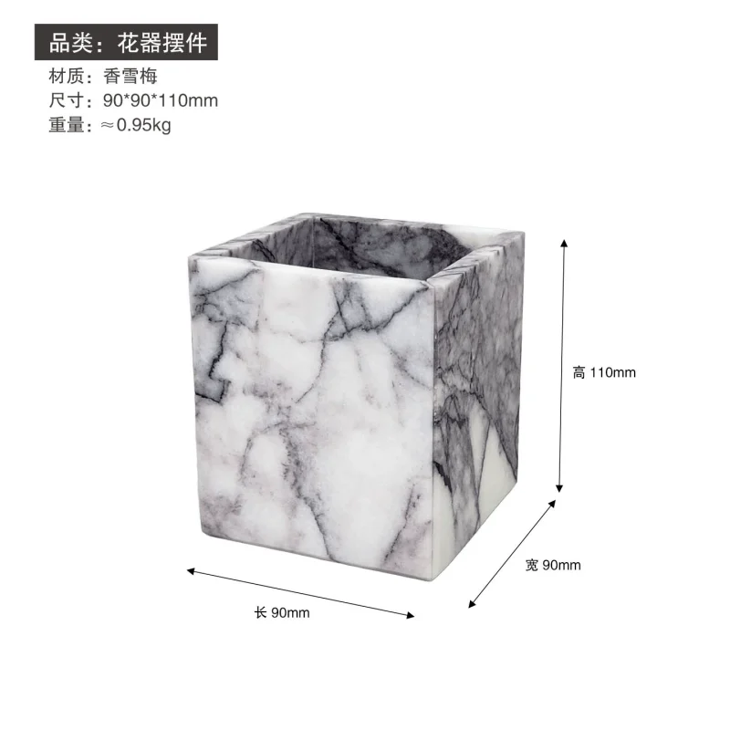 O1CN018UeHgx1VwRCjxLuKt_2220711622717-0-cib.jpg Ins Style Square Marble Flower Vase Decor - Living Room Coffee Table Study Decoration