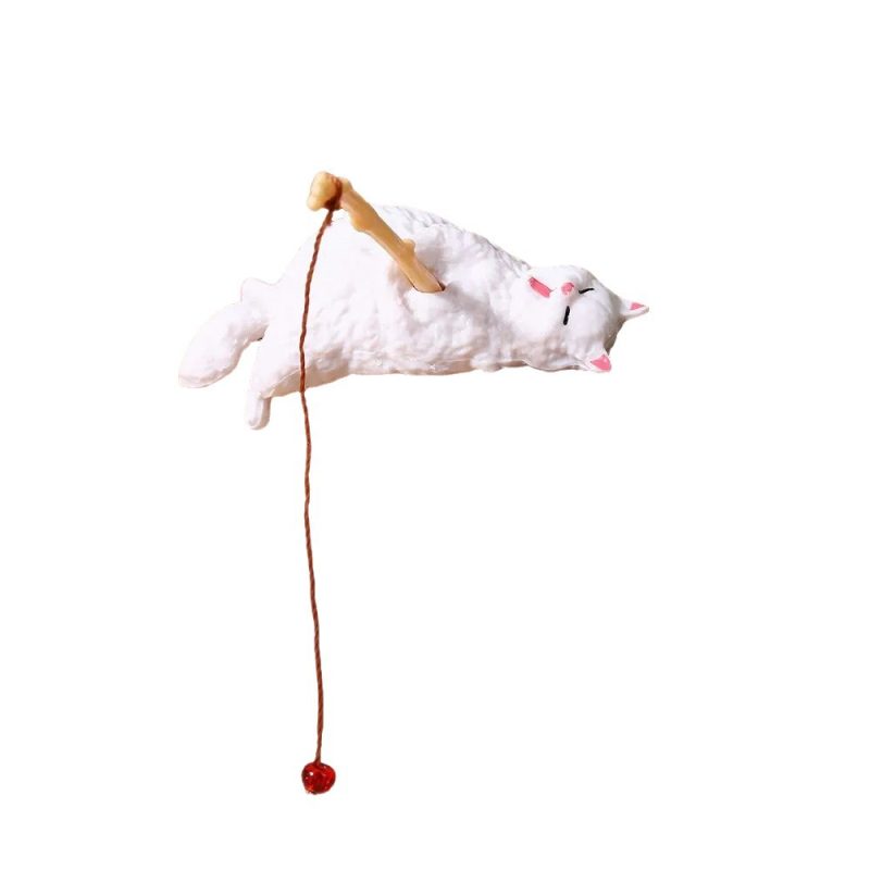 Creative Fishing Cat Fish Tank Decoration - Mini Resin Sleeping Cat Aquarium Ornament
