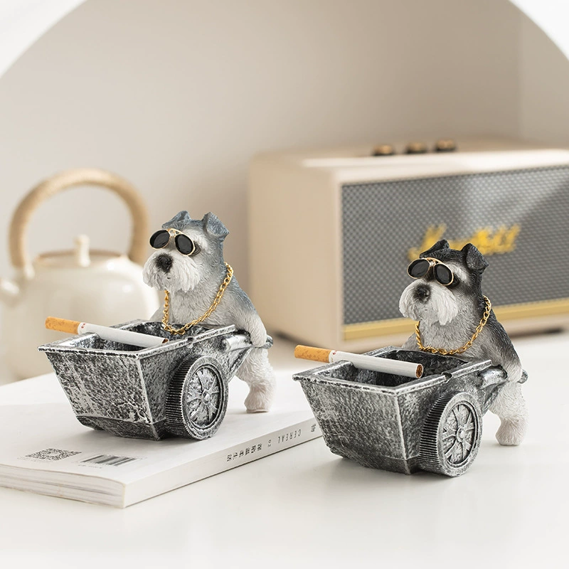 O1CN01AiDoyb1nNmGGrdZJ2_2217216855078-0-cib.jpg Creative Schnauzer Dog Ashtray Figurine - Resin Decorative Piece for Living Room Office