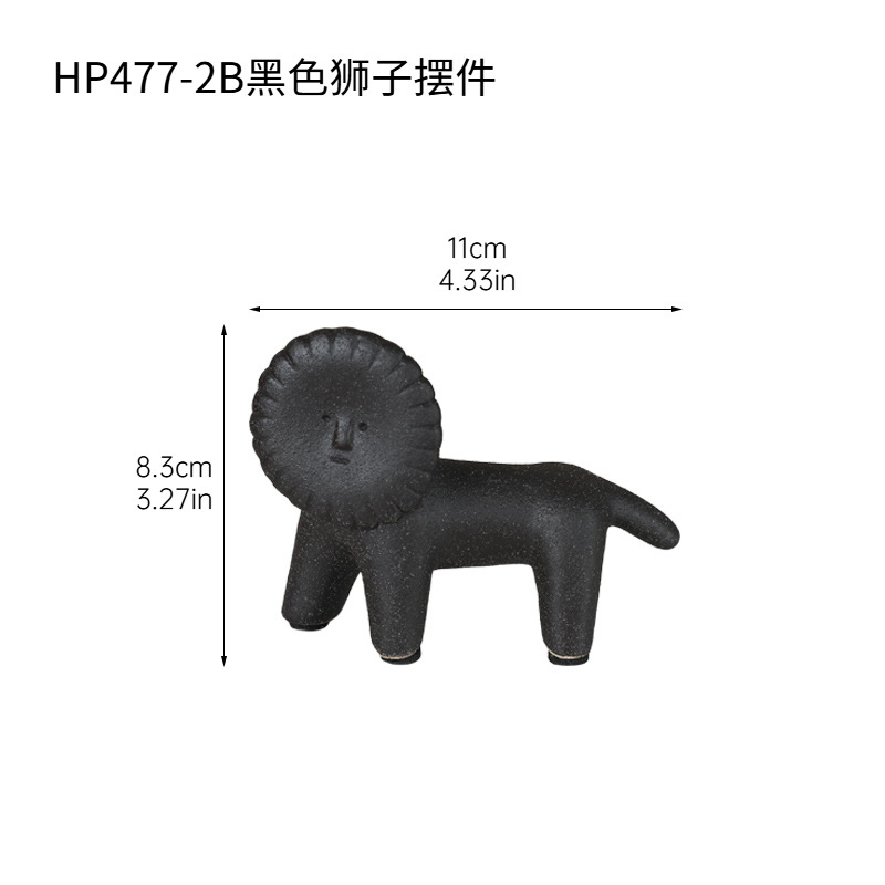 Creative Cute Lion Ceramic Figurine - Living Room TV Cabinet Office Desk Modern Home Decoration