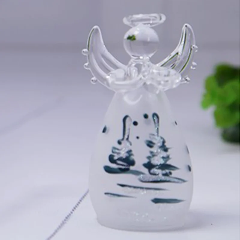 Nordic Angel Wing Glass Figurine - Hand-painted Modern Home Decoration Living Room Bookshelf Ornament
