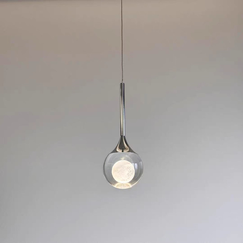 Bedroom Crystal Chandelier - Luxury Moon Wall Light Minimalist Living Room Chandelier