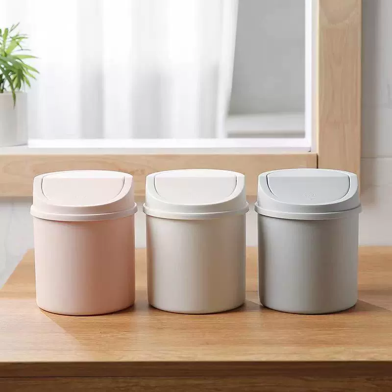 Mini Desktop Flip Lid Trash Can - Creative Small Garbage Bin for Desk, Bedroom, Dormitory, Living Room