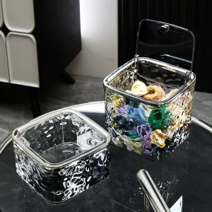 Transparent Desktop Storage Box - Glacier Pattern Creative Mini Desk Organization Container