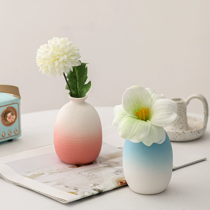 O1CN01F8B6k81Pbvn5oiKAQ_2220317601860-0-cib.jpg Mini Gradient Ceramic Vase - Creative Living Room Wine Cabinet Dried Flower Desktop Decoration