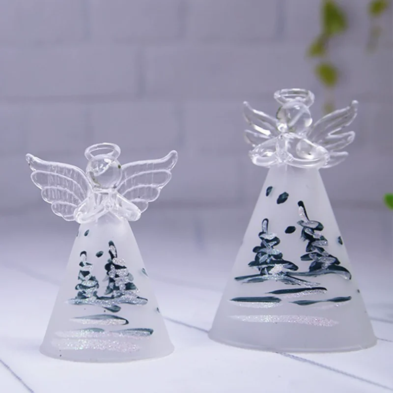 Nordic Angel Wing Glass Figurine - Hand-painted Modern Home Decoration Living Room Bookshelf Ornament