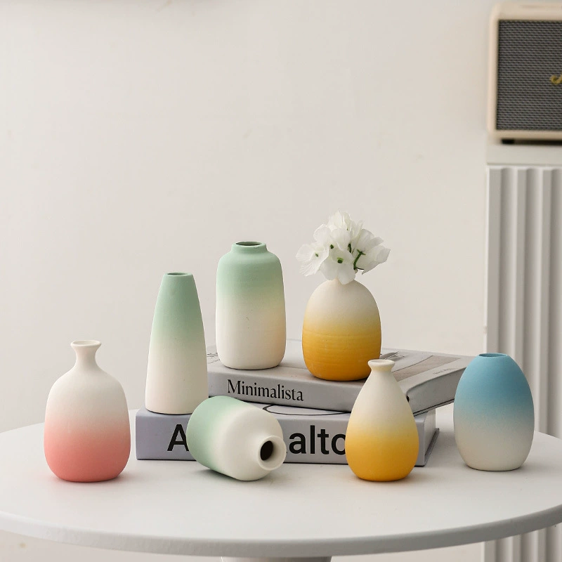 O1CN01HPfjwa1PbvnAUzNYD_2220317601860-0-cib.jpg Mini Gradient Ceramic Vase - Creative Living Room Wine Cabinet Dried Flower Desktop Decoration