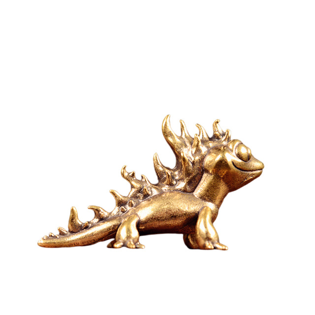O1CN01IJiJ8G1vIkowKM5LJ_4274566150-0-cib Pure Brass Chameleon Mini Figurine - Desktop Office Home Decoration Handheld Art Piece