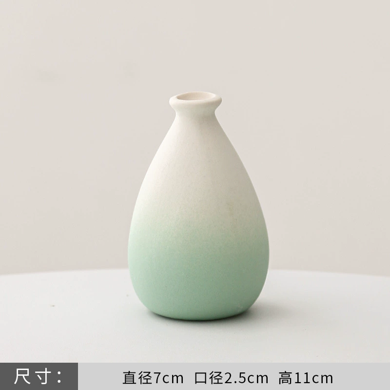 O1CN01IJufC61PbvnC9XDJV_2220317601860-0-cib.jpg Mini Gradient Ceramic Vase - Creative Living Room Wine Cabinet Dried Flower Desktop Decoration