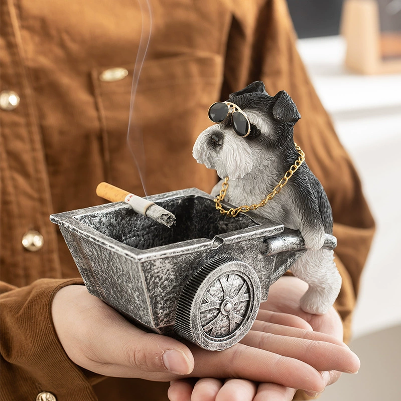 O1CN01Kvjlts1nNmGH1MEK3_2217216855078-0-cib.jpg Creative Schnauzer Dog Ashtray Figurine - Resin Decorative Piece for Living Room Office