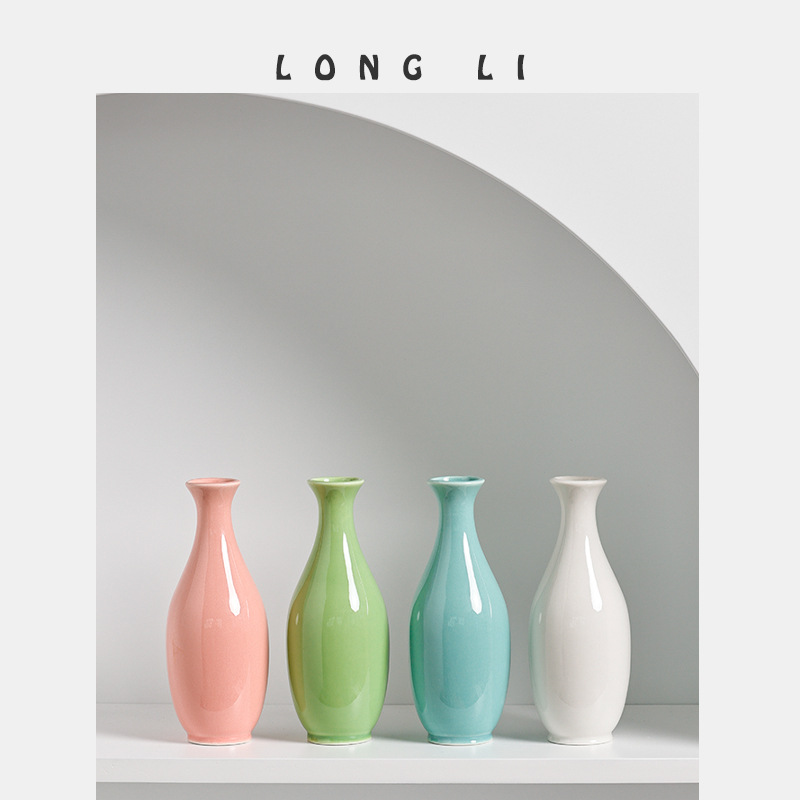Mini Ceramic Vase Aroma Bottle - Ins Style Modern Home Desktop Decoration Hydroponic Flower Vase