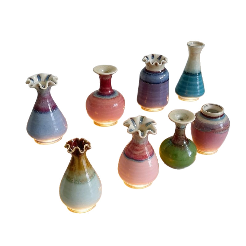 Mini Ceramic Flower Vase - Jingdezhen High Temperature Hydroponic Vase Craft Decoration