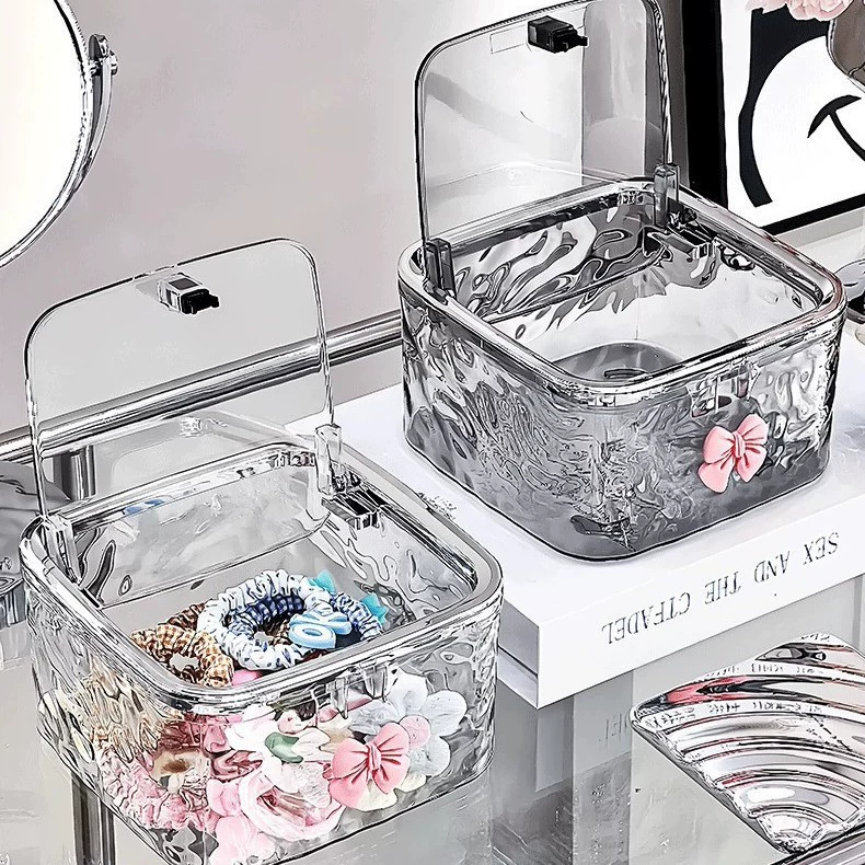 O1CN01Np0Gwz1CzfJDMZnSu_2213710620152-0-cib.jpg Transparent Desktop Storage Box - Glacier Pattern Creative Mini Desk Organization Container