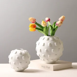 Nordic Frosted Ceramic Vase - Minimalist Living Room Creative Flower Arrangement Decoration
