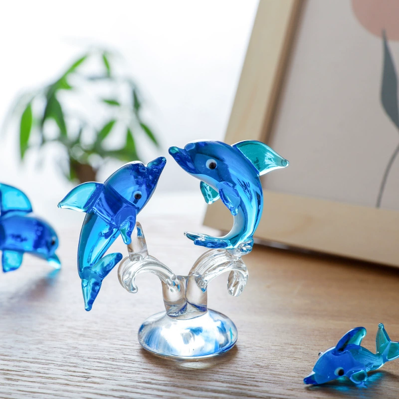 O1CN01RjK62v1fPaaSwNzCt_2201245263999-0-cib.jpg Japanese Style Glass Dolphin Figurine - Creative Mini Desktop Ornament Decoration