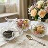 Creative Transparent Crystal Glass Jewelry Box - Candy Nut Storage Jar with Lid Home Decoration