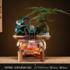Creative Water Fountain Desk Decoration - Mini Tabletop Fish Tank LED Light Feng Shui Ornament