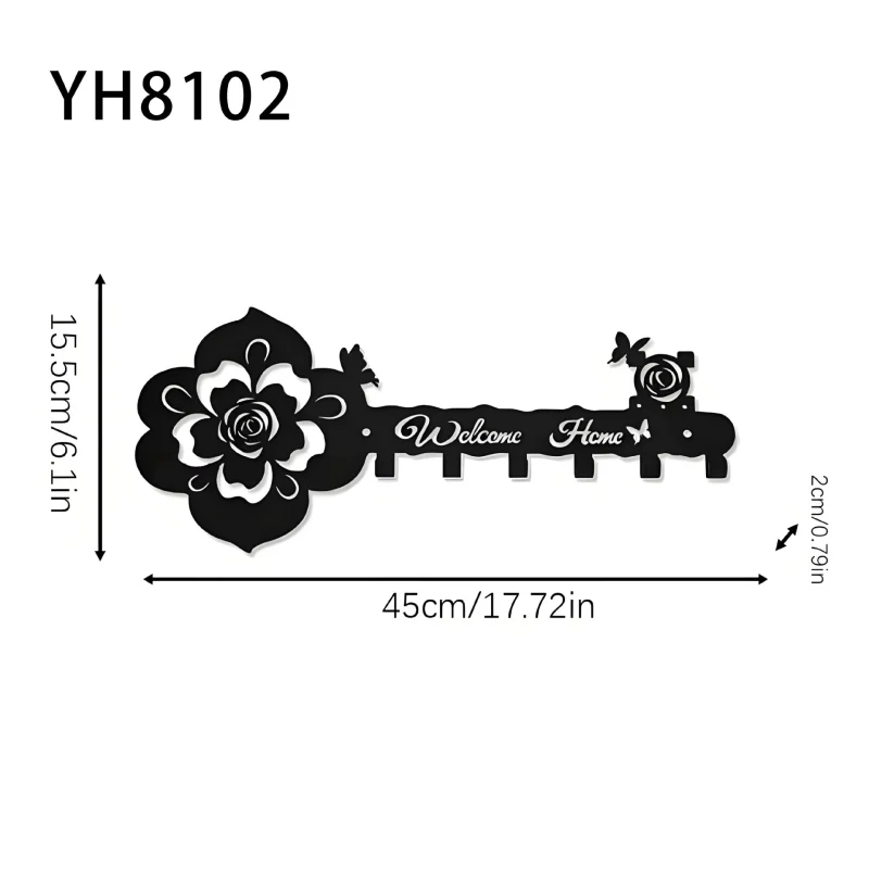 O1CN01UEGTNR29covVTFeb9_2218588408089-0-cib.jpg Minimalist Love Heart Iron Wall Hook Set - Creative Key Holder Entryway Coat Rack Home Organizer