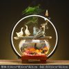 Creative Water Fountain Desk Decoration - Mini Tabletop Fish Tank LED Light Feng Shui Ornament
