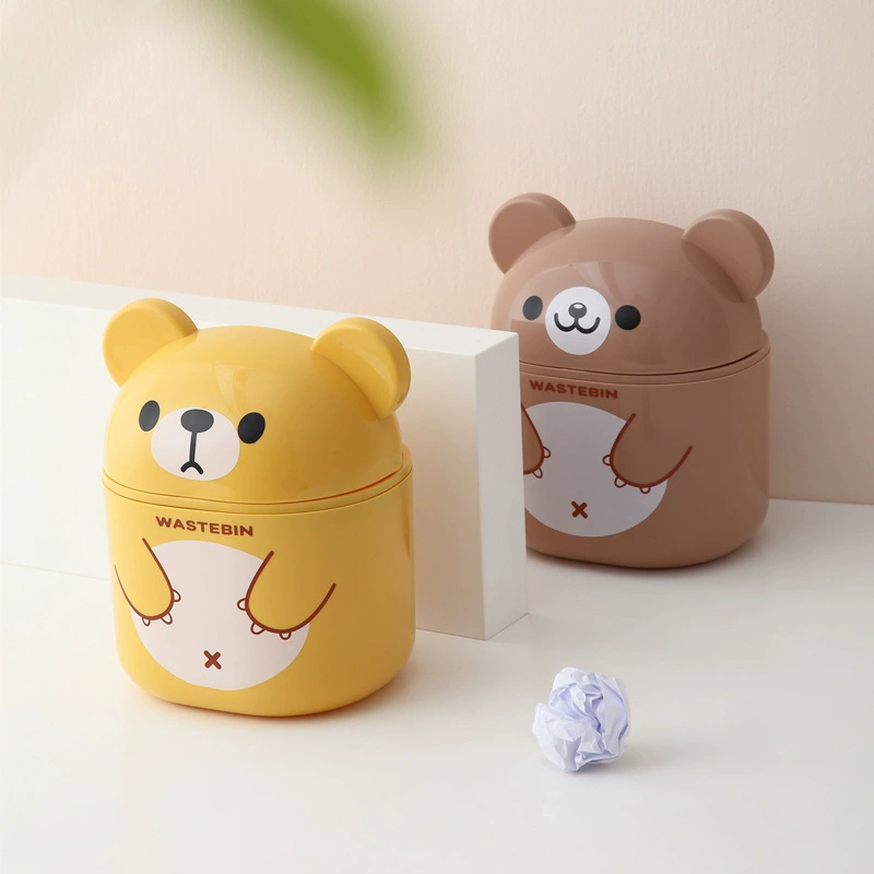 Desktop Trash Can with Lid - Creative Mini Office Bedroom Desktop Garbage Bin Storage Bucket