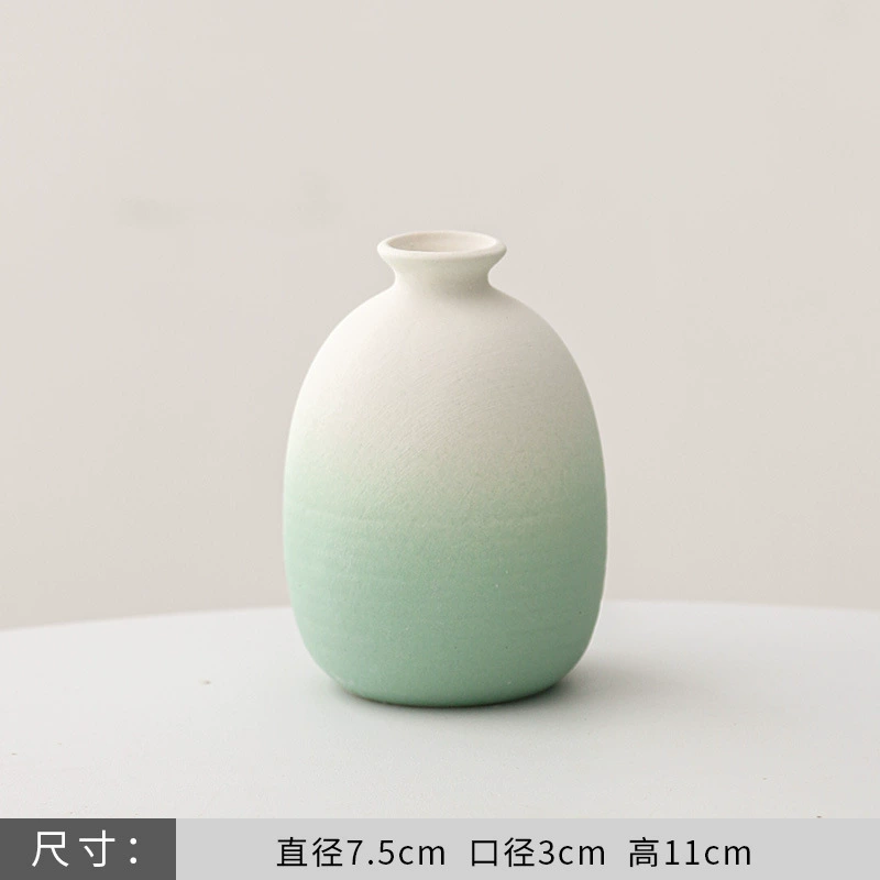 O1CN01e4BMMP1PbvnASJDuc_2220317601860-0-cib.jpg Mini Gradient Ceramic Vase - Creative Living Room Wine Cabinet Dried Flower Desktop Decoration