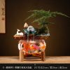 Creative Water Fountain Desk Decoration - Mini Tabletop Fish Tank LED Light Feng Shui Ornament