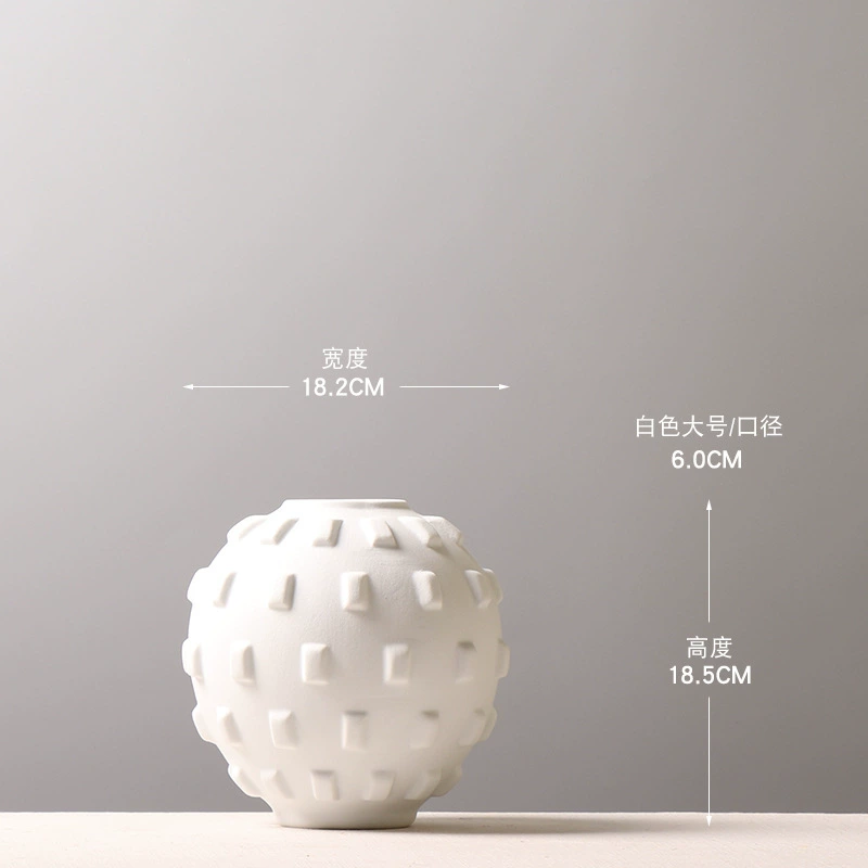 O1CN01h2ALKf1KkYlVSoLcc_2211538921202-0-cib.jpg Nordic Frosted Ceramic Vase - Minimalist Living Room Creative Flower Arrangement Decoration