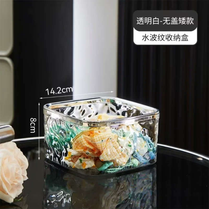 O1CN01hFuSNM1CzfErt4FcB_2213710620152-0-cib.jpg-1 Glacier Pattern Transparent Desktop Storage Box - PET Plastic Desk Organization Container