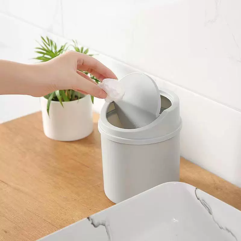 Mini Desktop Flip Lid Trash Can - Creative Small Garbage Bin for Desk, Bedroom, Dormitory, Living Room