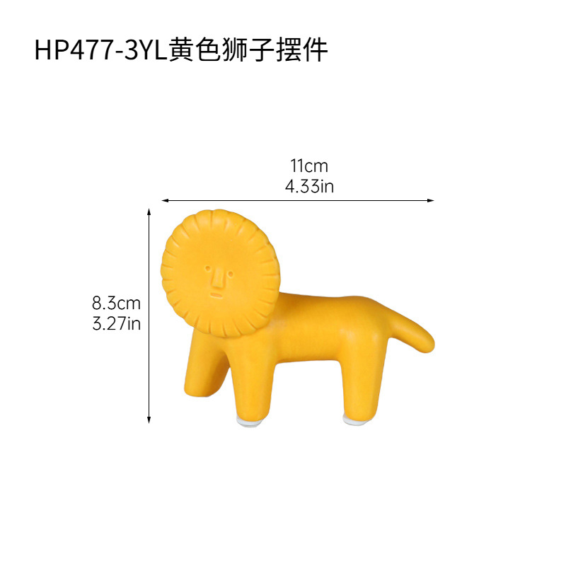 Creative Cute Lion Ceramic Figurine - Living Room TV Cabinet Office Desk Modern Home Decoration