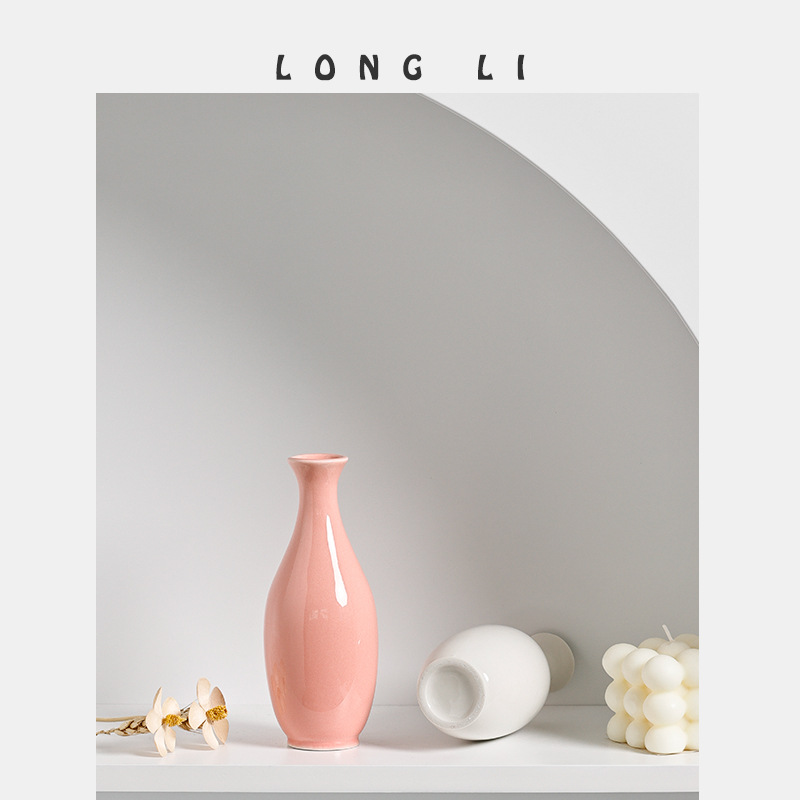 Mini Ceramic Vase Aroma Bottle - Ins Style Modern Home Desktop Decoration Hydroponic Flower Vase