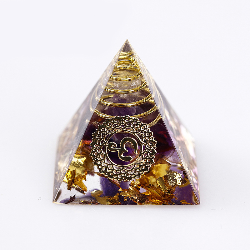 Crystal Pyramid Resin Figurine - Desktop Office Decor Gift Transparent Pyramid Ornament