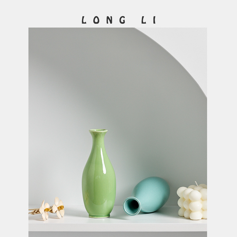 Mini Ceramic Vase Aroma Bottle - Ins Style Modern Home Desktop Decoration Hydroponic Flower Vase