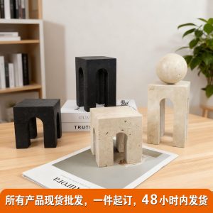 Modern Marble Mini Stool Figurine - Simple Living Room Coffee Table TV Cabinet Decoration