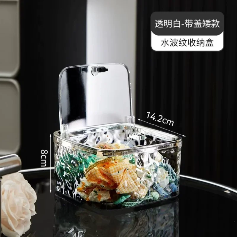 O1CN01oo1FoO1CzfEofLCjR_2213710620152-0-cib.jpg Transparent Desktop Storage Box - Glacier Pattern Creative Mini Desk Organization Container