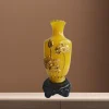 Chinese Style Peony Vase Decor - Resin Craft Ornament Living Room Home Decoration Gift