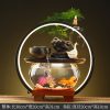 Creative Water Fountain Desk Decoration - Mini Tabletop Fish Tank LED Light Feng Shui Ornament