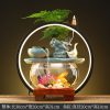 Creative Water Fountain Desk Decoration - Mini Tabletop Fish Tank LED Light Feng Shui Ornament