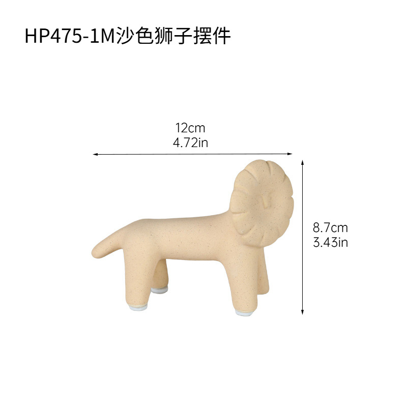 Creative Cute Lion Ceramic Figurine - Living Room TV Cabinet Office Desk Modern Home Decoration