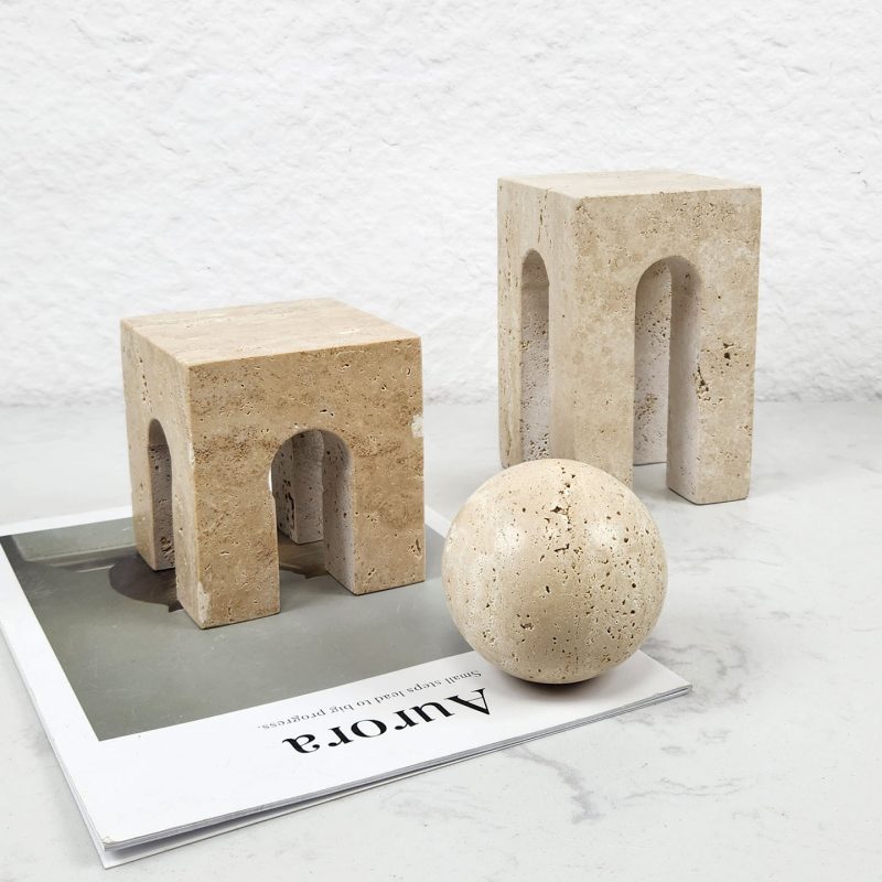 Modern Marble Mini Stool Figurine - Simple Living Room Coffee Table TV Cabinet Decoration