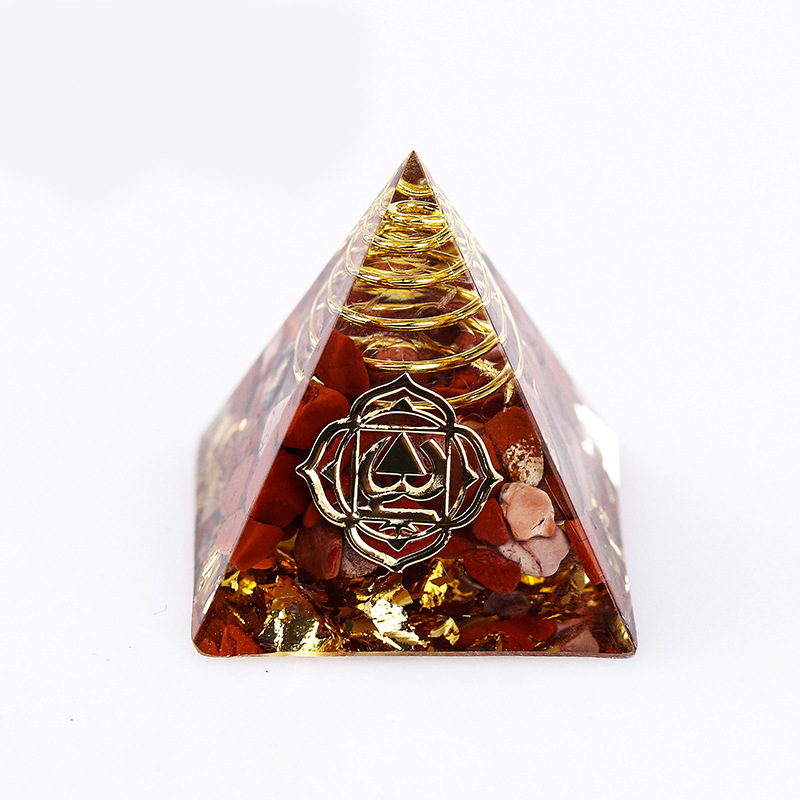 Crystal Pyramid Resin Figurine - Desktop Office Decor Gift Transparent Pyramid Ornament